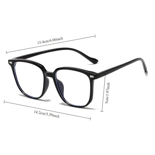 Stylish PC frame glasses with clear polycarbonate lens and gradient design, perfect for everyday wear for both men and women.