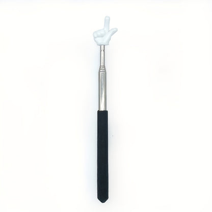 Telescopic Teacher Pointer with retractable stainless steel finger design for educators.