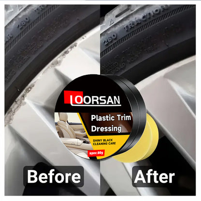 LOORSAN Plastic Trim Dressing Cream - Car Seat & Tire Refurbishment Paste, Dashboard & Instrument Panel Restorer, Non-Electric and Plastic Care Solution