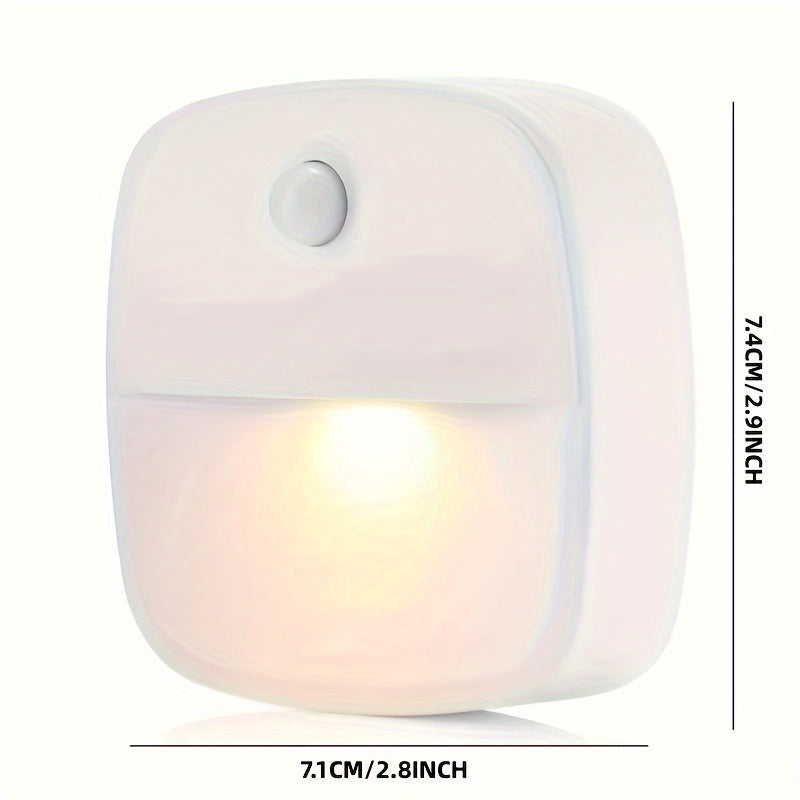 1pc or 3pcs Motion Sensor Light, cordless LED night light for various locations (warm white).