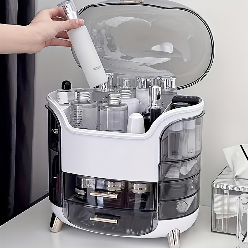 1-piece dustproof makeup organizer, clear cosmetic storage box.