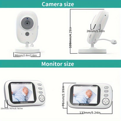 Video monitor with camera, audio, infrared night vision, temperature monitoring, lullabies, for indoor safety of elderly and pets.