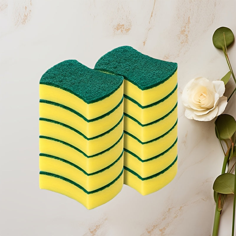 10/12/24 pieces of versatile cleaning sponges. These double-sided scouring pads are perfect for all your home cleaning needs. Use them as dishwashing sponges or premium kitchen sponges. Their durable and anti-scratch design ensures they last. Plus, they