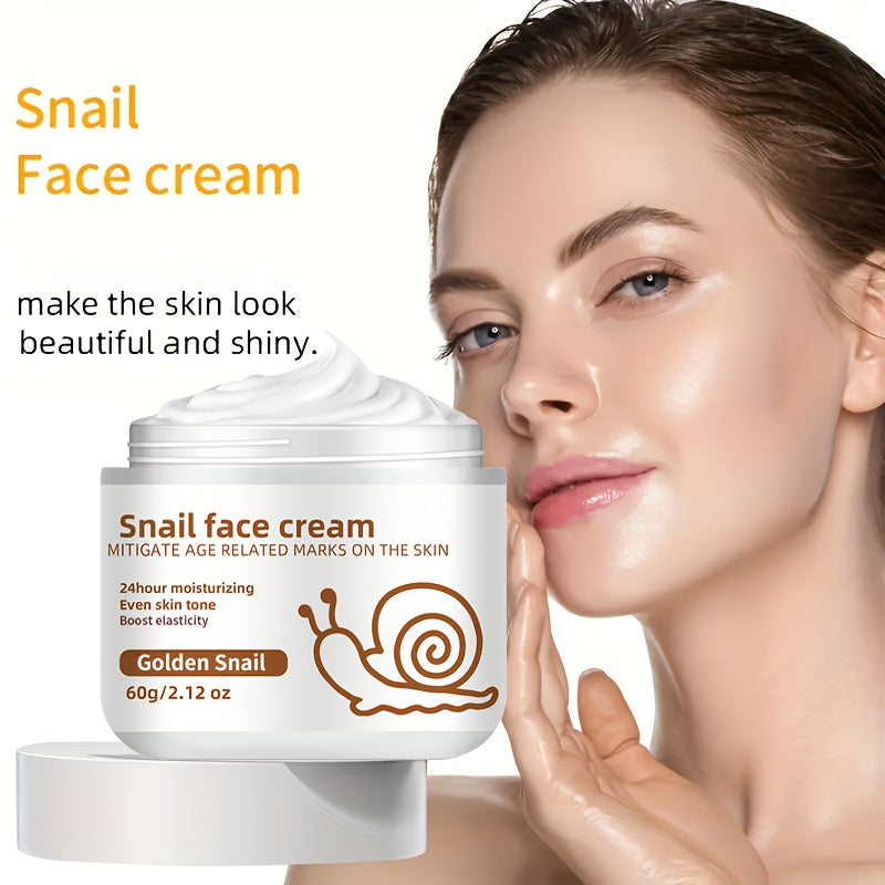 ZERELLE Snail Face Cream 60g - Hypoallergenic, Moisturizing cream for all skin types, with Hyaluronic Acid, Retinol, Vitamin C & E, Glycerin - Youthful skin care, Non-Sticky, 24-Hour