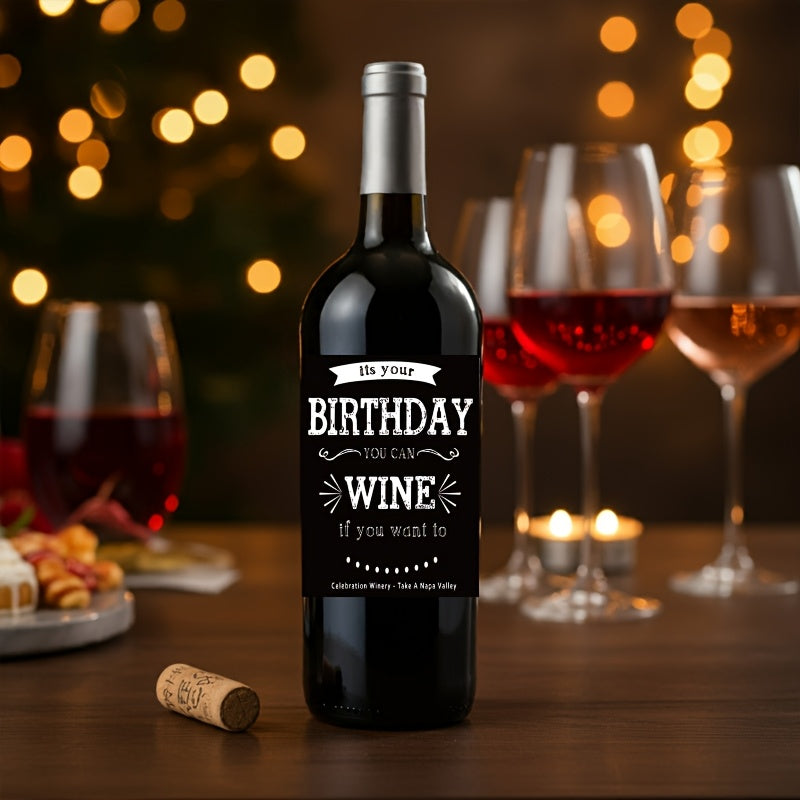 10-pack of humorous birthday wine labels for men and women, glossy self-adhesive stickers for champagne bottles.