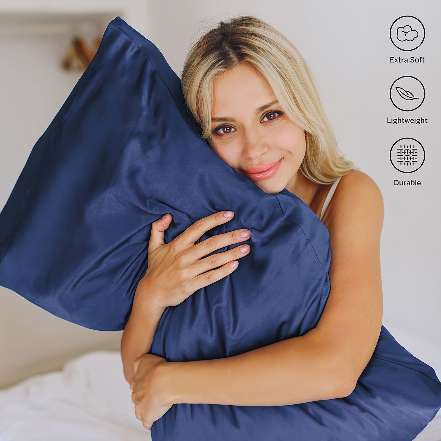 Two pillowcases made of ultra-fine microfiber solid color brushed fabric, fashioned from 100% polyester, perfect for the bedroom. Set includes 2 pillowcases.