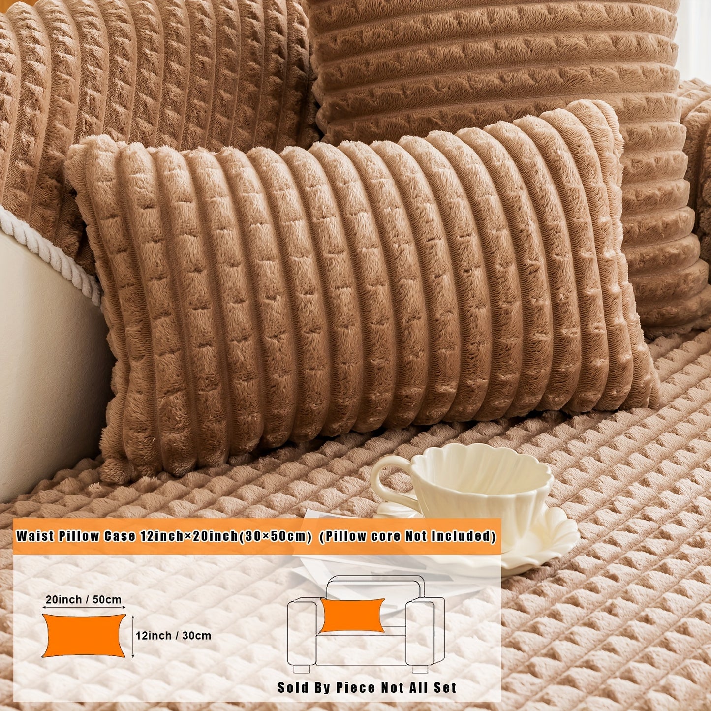 Thick, non-slip plush sofa cover suitable for all types of furniture, pet-friendly, easy to clean.