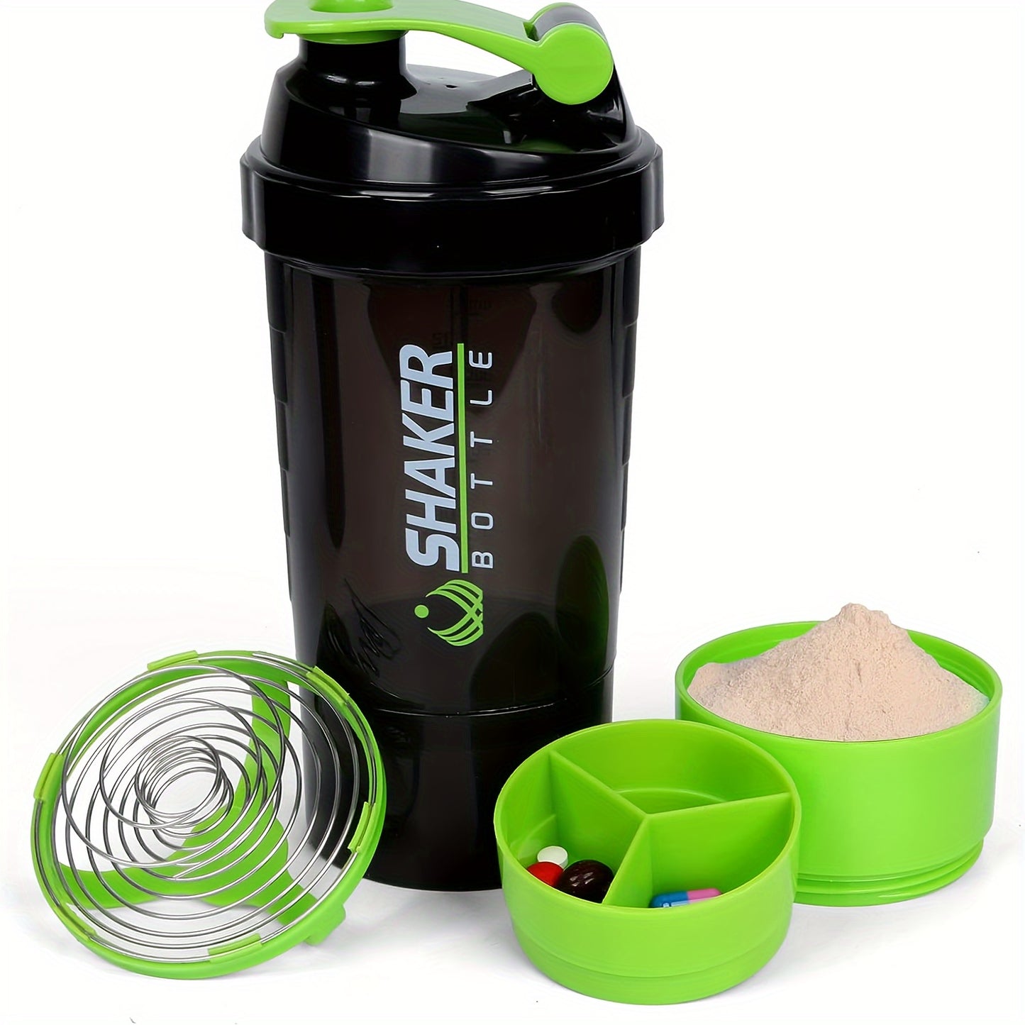 Portable protein shaker made from durable PP material for gym and outdoor fitness enthusiasts