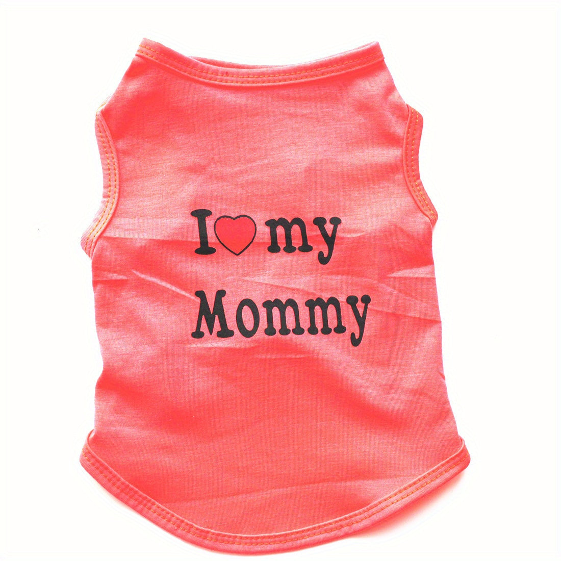 Cute 'I Love My Daddy/Mommy' graphic pet vest for summer parties, suitable for dogs and cats.