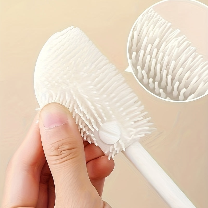 Long-handled silicone bottle brush - Convenient and gentle bristles for deep cleaning of feeding bottles and kitchenware