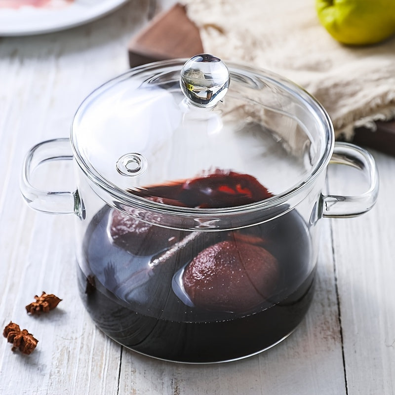 Multi-functional glass cookware set designed specifically for red wine lovers, featuring a pot, steamer, and cups. Compatible with both induction and electric stoves, this set is perfect for making soups and stews.