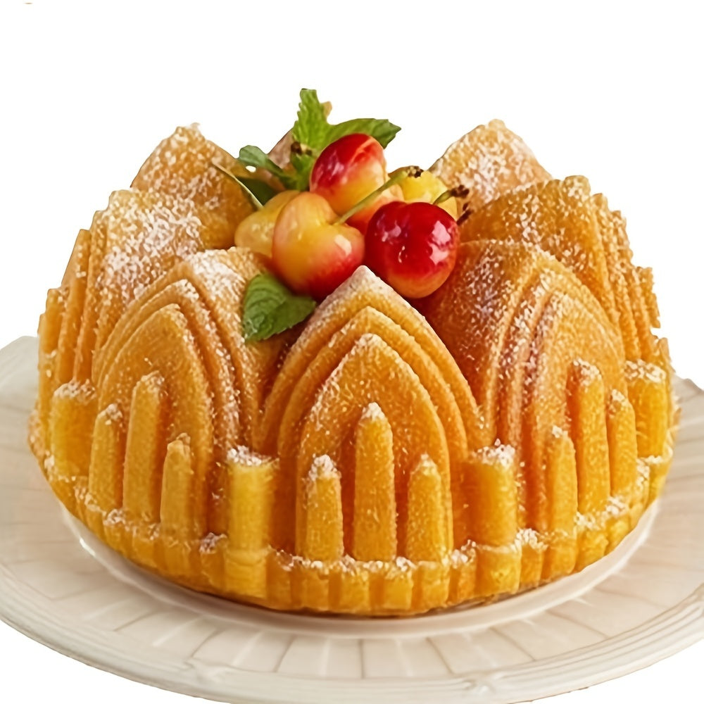 Silicone Castle Crown Cake Mold - Ideal for Baking Large Cakes and Desserts at Home