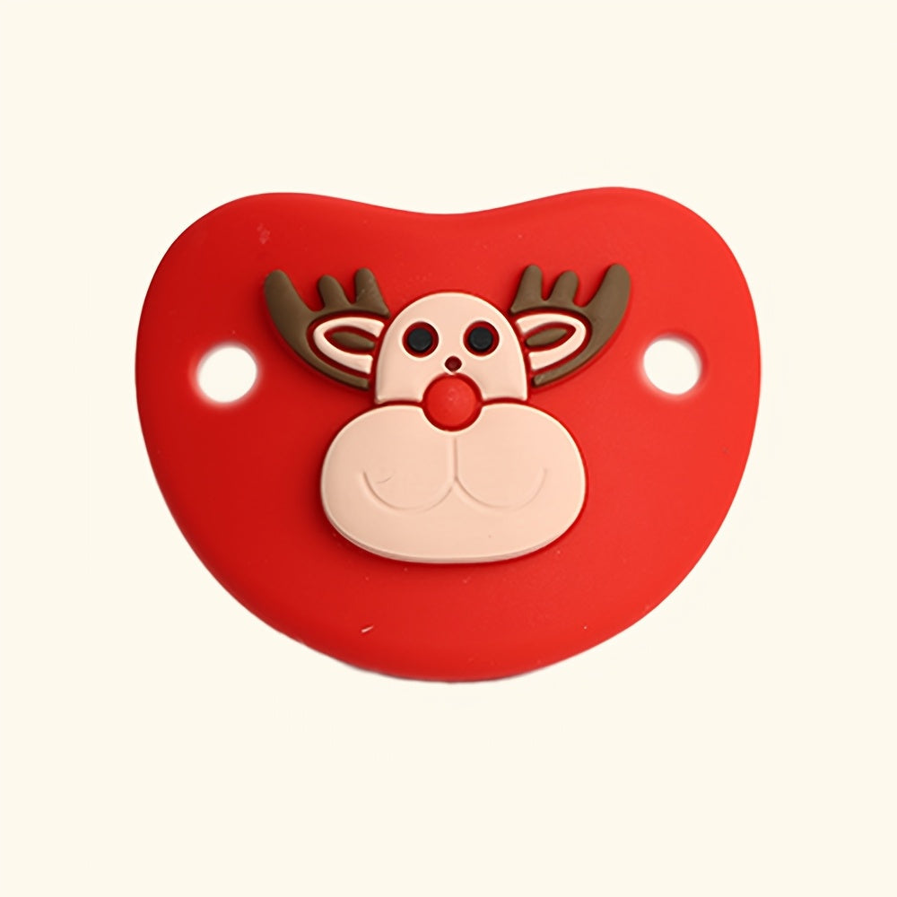 Silicone Pacifier featuring Santa Claus, Elk, and Snowman for Christmas