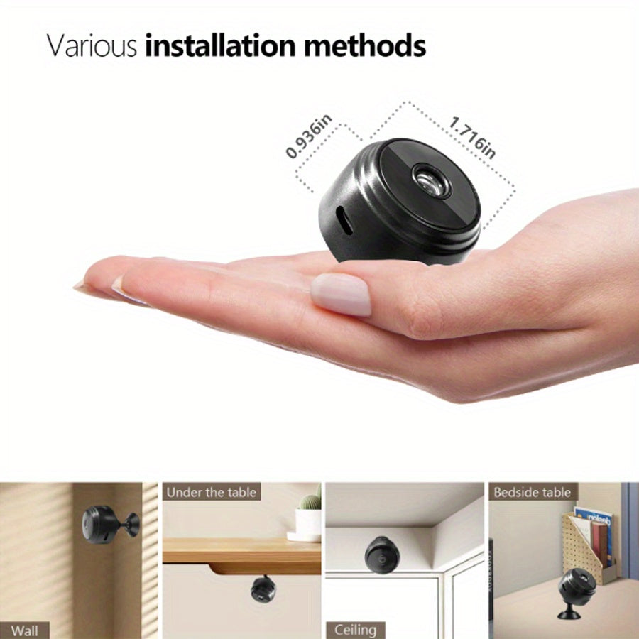 Get the 1pc OIMLYO 480P WiFi Security Camera for your smart home surveillance needs. This camera features a wide angle lens, mobile remote viewing, and a rechargeable lithium polymer battery. Made of ABS material, it has an irregular shape and offers