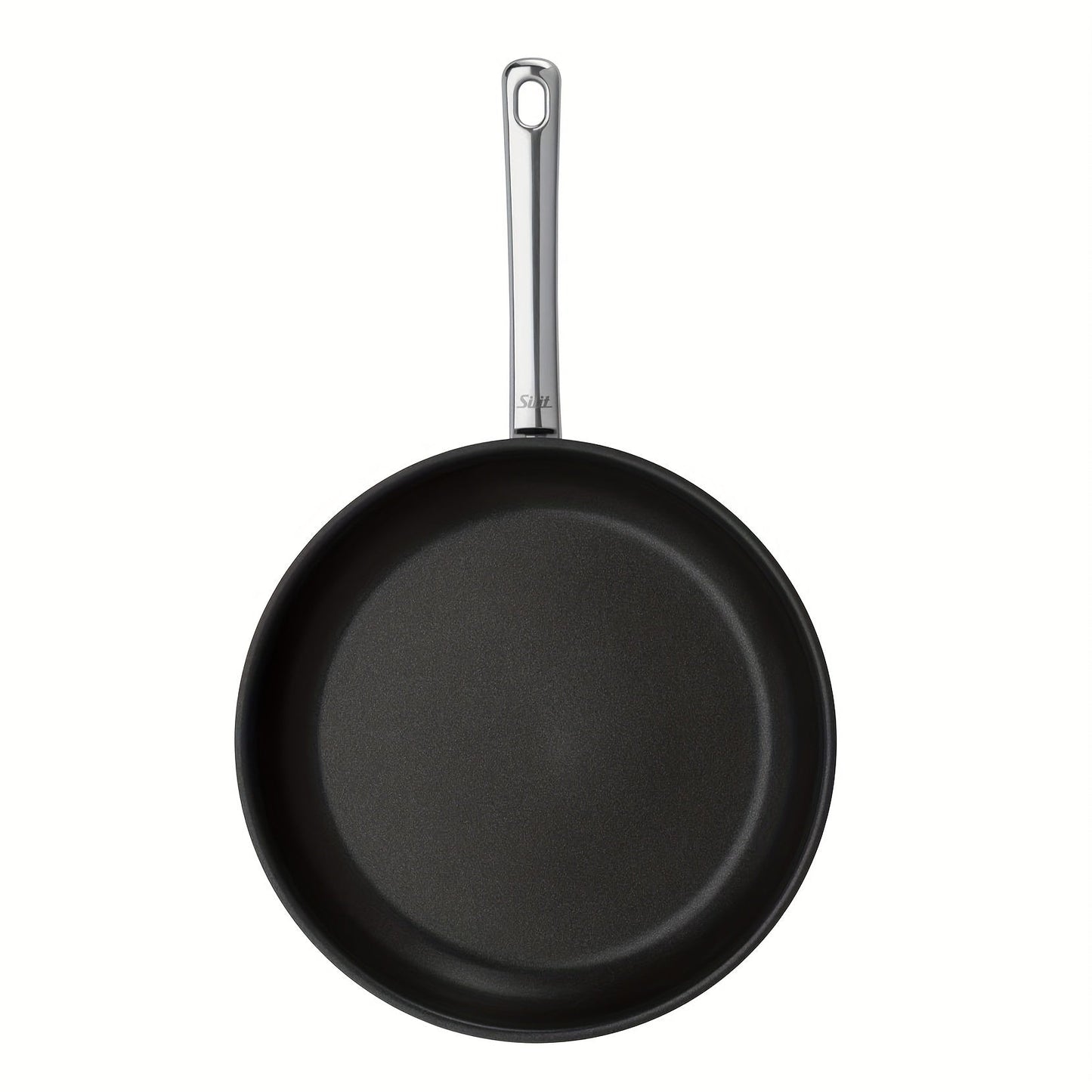 German-made Silit non-stick stainless steel frying pan, perfect for cooking steak and eggs. Induction compatible and dishwasher safe. Smooth surface ideal for Halloween, Christmas, and Black Friday.