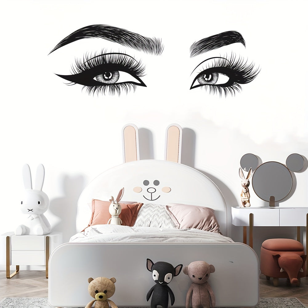 Creative wall sticker with beautiful eyelash pattern, perfect for decorating bedrooms, entryways, living rooms, porches, and more.