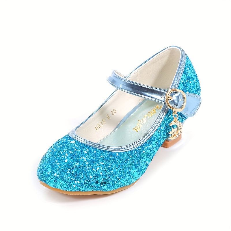 Elegant sequin high heels for girls, lightweight non-slip dress shoes for parties in autumn.