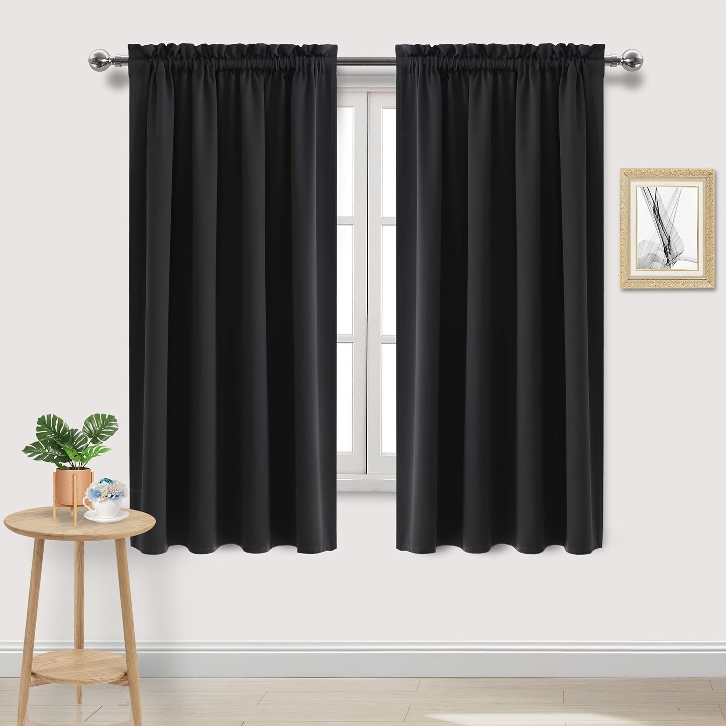 Blackout Curtains with Rod Pocket for Bedroom, Blocks UV Light and Darkens Rooms, Ideal for Living Room, Office, and Home Decor