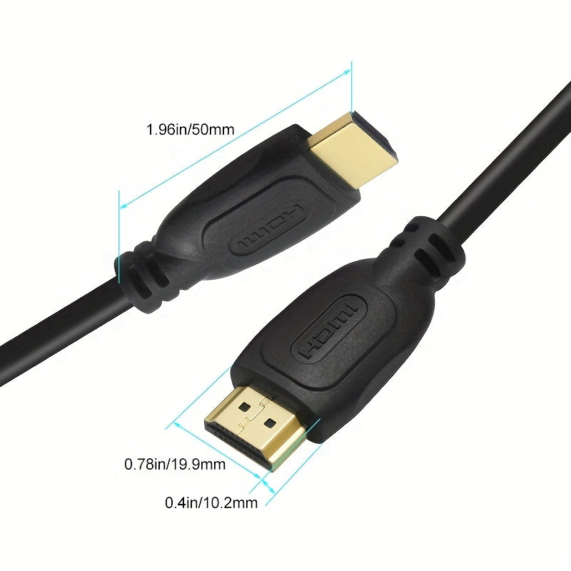 Male to male copper clad steel cable, 4K Ultra HD, high speed 18Gbps, 4K@60Hz HDR, 3D, 2160p, 1080p, HDCP 2.2, ARC, for monitors and HDTV.