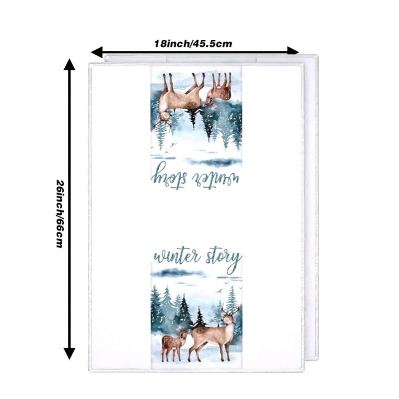 Set of 2 Cozy Winter Deer Towels - 45.72x66.04cm Soft Polyester, Easy Care, Perfect for Kitchen & Bathroom, Elegant Deer Print - Great Gift, Bathroom Decor with a Touch of Nature