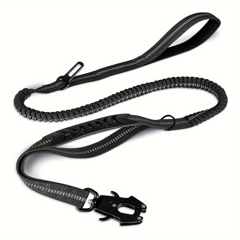 Tactical dog leash with padded handle, sturdy no-pull design, safety buckle, and reflective stripes - ideal for medium to large dogs.