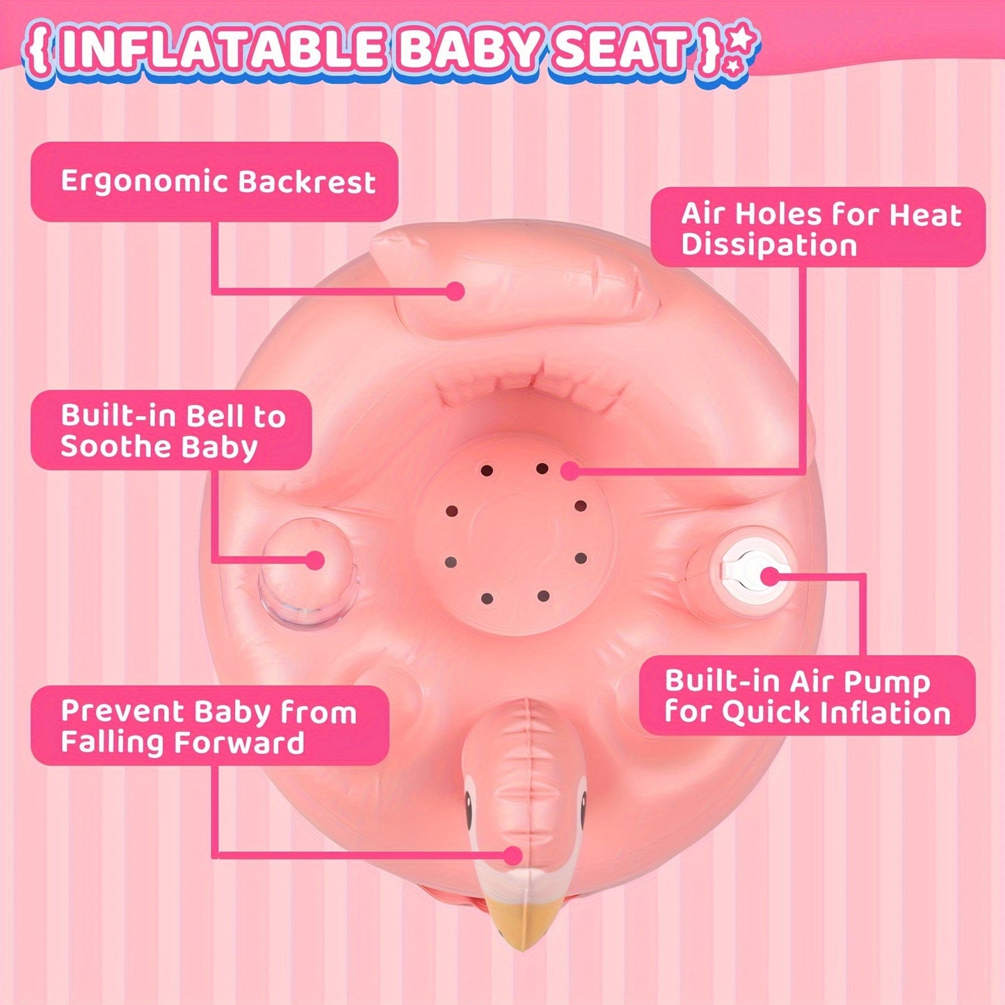 The GOARD Inflatable Baby Chair is a convenient and versatile choice for parents with young children. This chair comes with a built-in air pump, making it easy to inflate and set up. The PVC baby floor seat support cushion provides comfort and stability