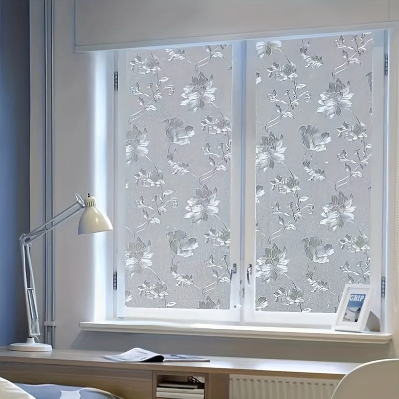 Decorate your home with these stunning hibiscus flower pattern glass window stickers. Add privacy with this decorative frosted film that is easy to remove and sticks to your window with static adsorption. Perfect for the living room, bedroom, kitchen