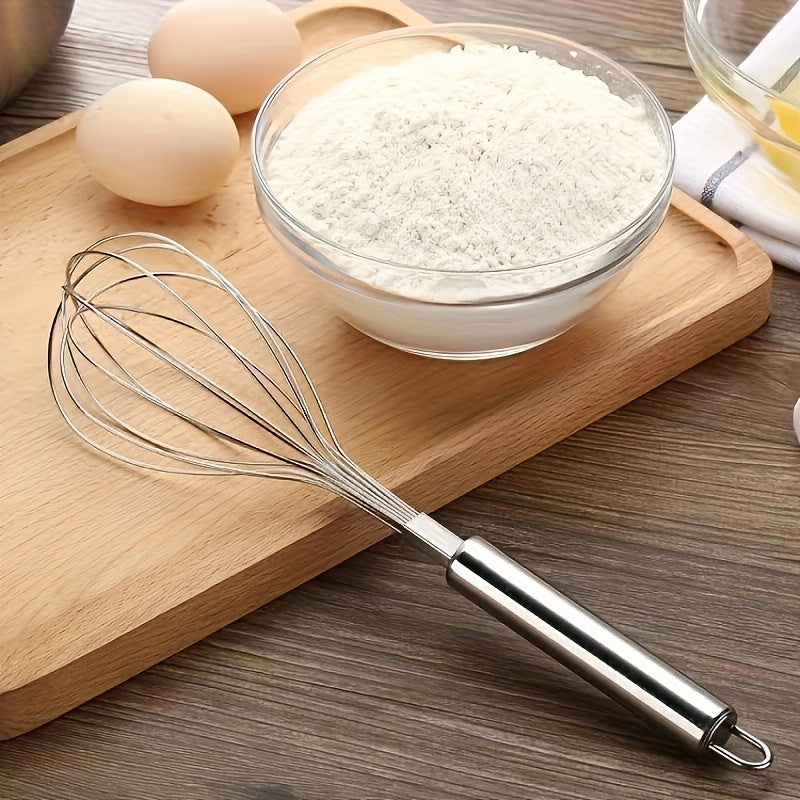 Essential Kitchen Gadget: Stainless Steel Manual Whisk for Baking, Mixing, and Creating Creamy Textures - No Electricity Required