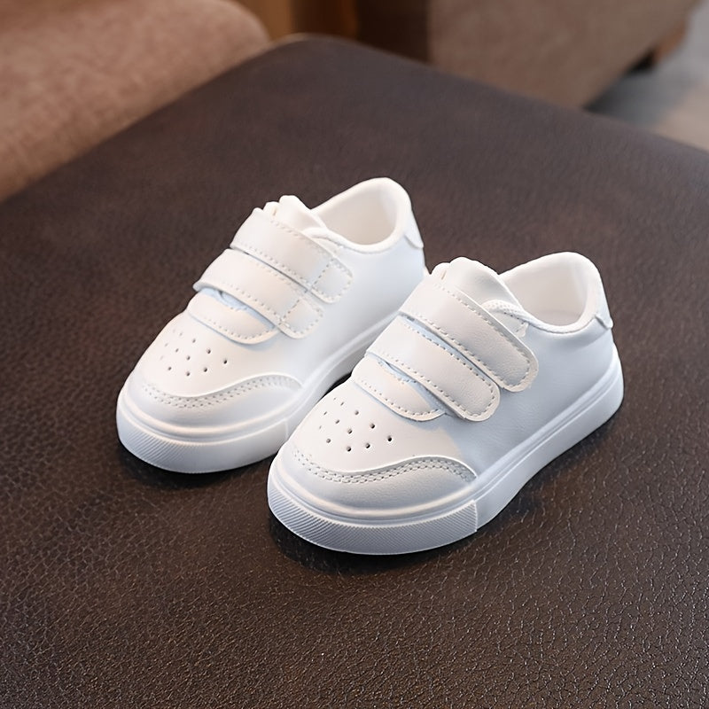 Boys' Casual Solid Color Low Top Sneakers, Breathable Non-slip Shoes for Spring and Autumn