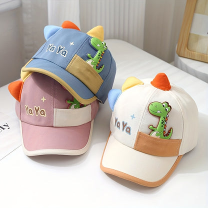 1pc Youngsters Duckbill Baseball Cap with Cartoon Dinosaur design, suitable for outdoor play for boys aged 1-3 years.