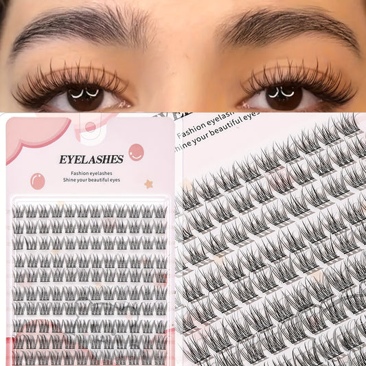 DIY false eyelashes in cartoon style with a natural look, C curl, 10-12mm length, 0.05mm thickness, beginner-friendly, reusable, single pair pack