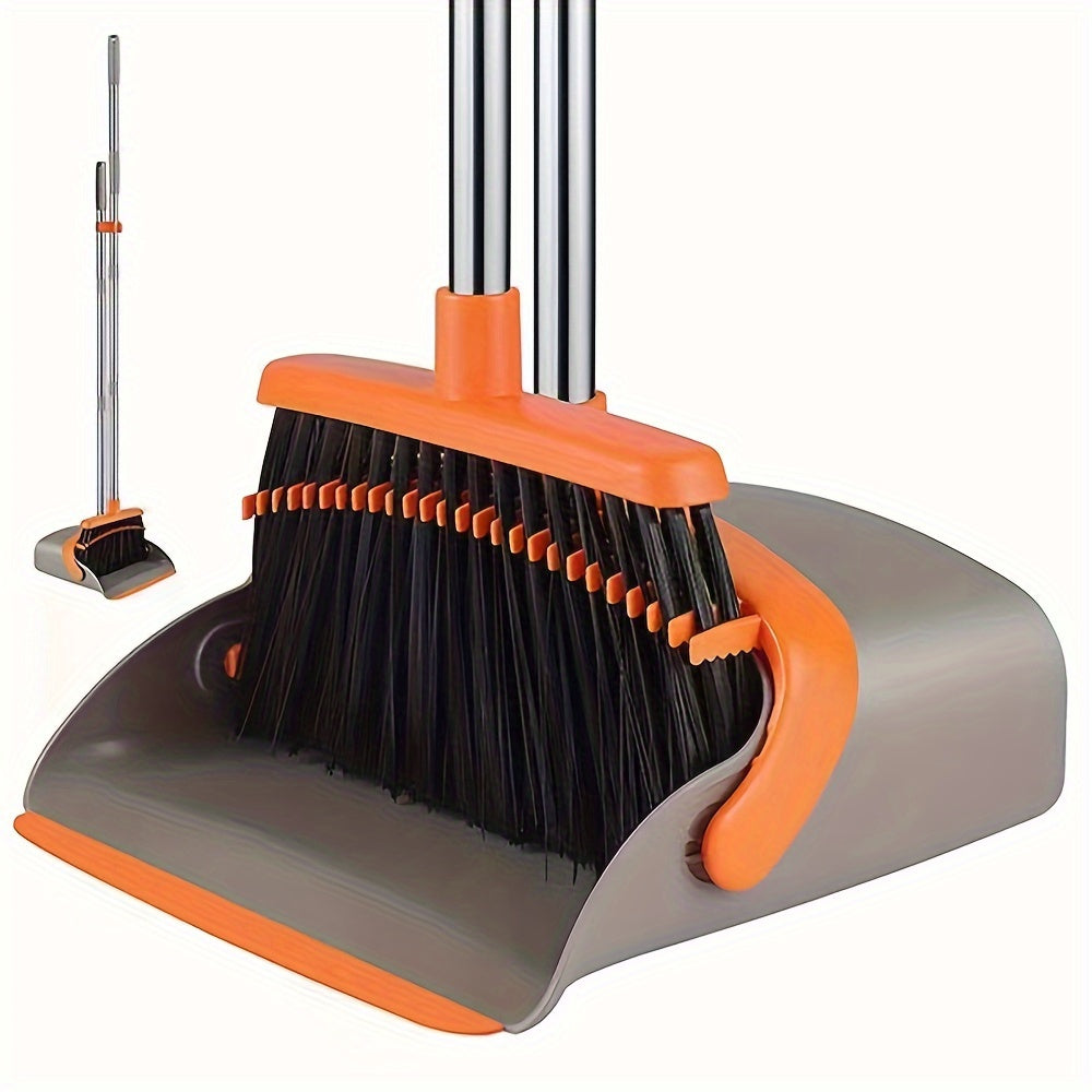 Upgrade your home cleaning routine with the 1set Upright Broom and Dustpan Set! This self-cleaning set is perfect for indoor and outdoor sweeping and is ideal for homes with pets. The set includes a 98.04cm upright broom and a 129.54cm dustpan with teeth