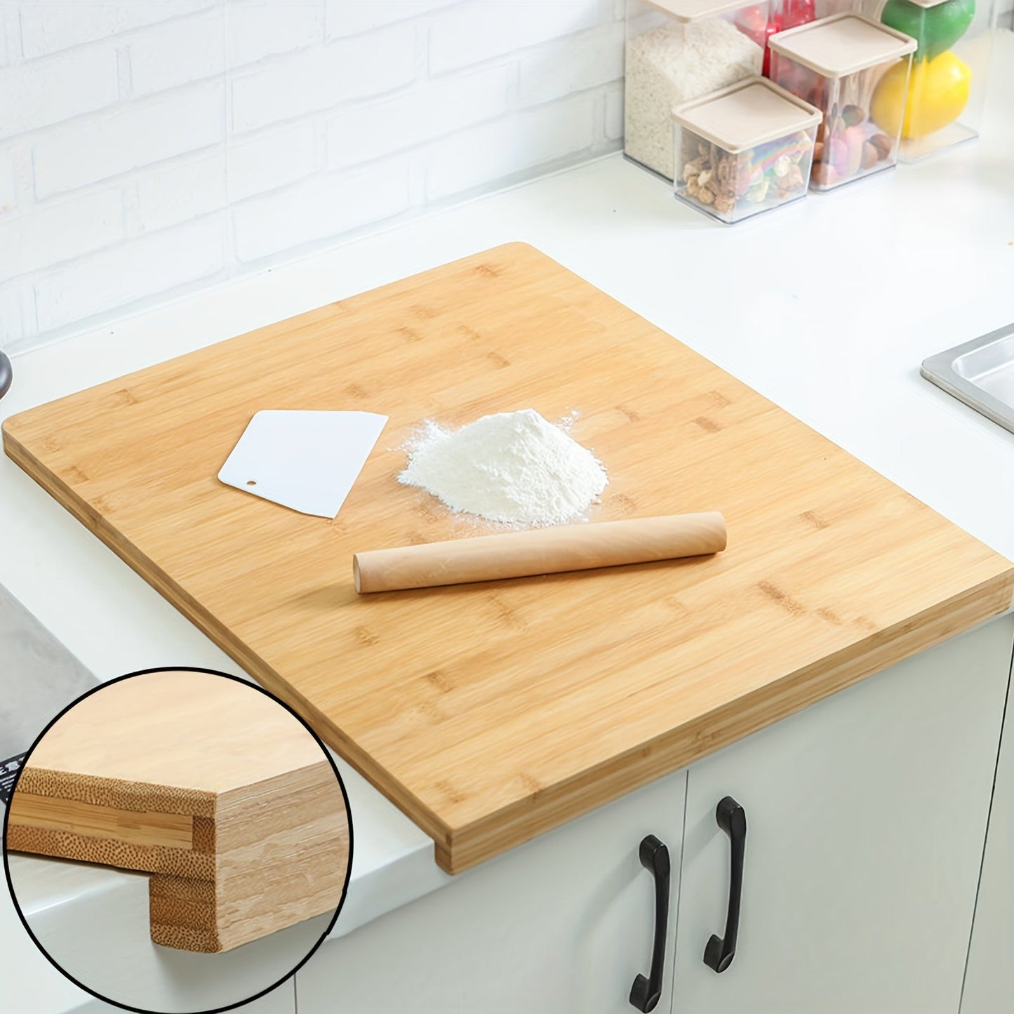 This double-sided, durable, and easy-to-clean large bamboo cutting board is ideal for kitchen prep, restaurants, and outdoor use.