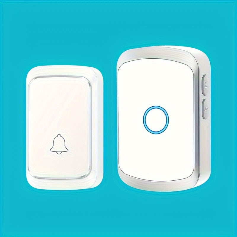 1pc Smart Wireless Doorbell with 304.8m Range, 60 Chimes, 5 Volume Levels, 110dB Silent Mode, LED Indicator, Non-Rechargeable Battery, European Plug