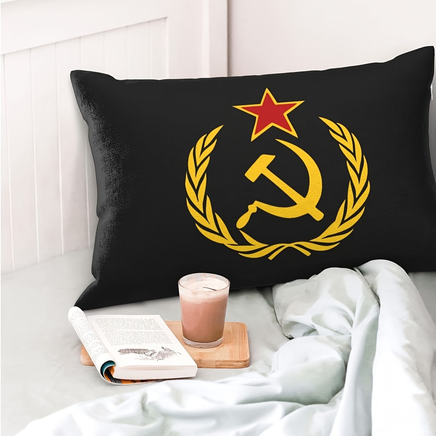 1pc Hammer & Sickle Pillow Covers - 30.48cm x 50.8cm, for Bed and Couch Decor, Single side, No pillow core included