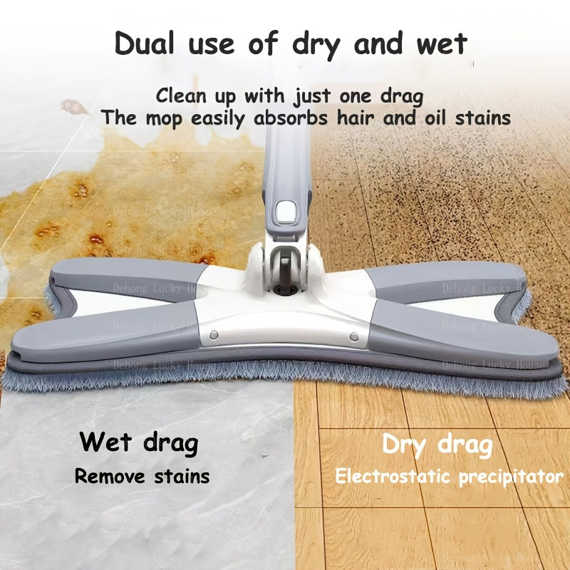 Get the ultimate cleaning experience with this set of 6 butterfly-shaped household wet dry dual-use mops! Each mop features 360° rotation and comes with 5 ultra-fine fiber pads, making it perfect for cleaning bathtubs, tiles, floors, walls, and glass.