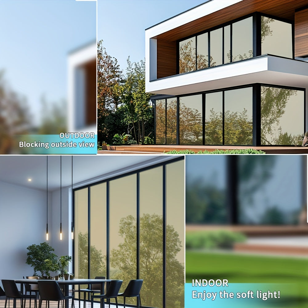 Enhance your home with this versatile Glass Film Roll for UV Protection, Privacy, and Sunshade. Easy to apply with DIY Home Decoration, Glue-Free and Electrostatic Adsorption. Provides Heat Insulation and Shading while maintaining a Translucent look.