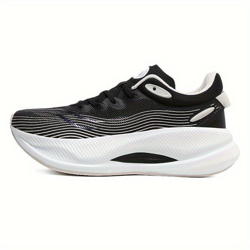 Striped lightweight running shoes for men and women with breathable fabric upper, rubber sole for enhanced grip, and comfortable lace-up low top design, suitable for indoor and outdoor