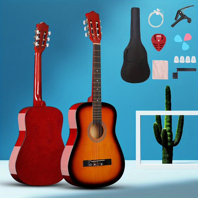 30/38 Inch Classical Acoustic Guitar Kit for Adults and Teens, Includes Picks, Bag, Case, and Accessories - Perfect for Beginners.