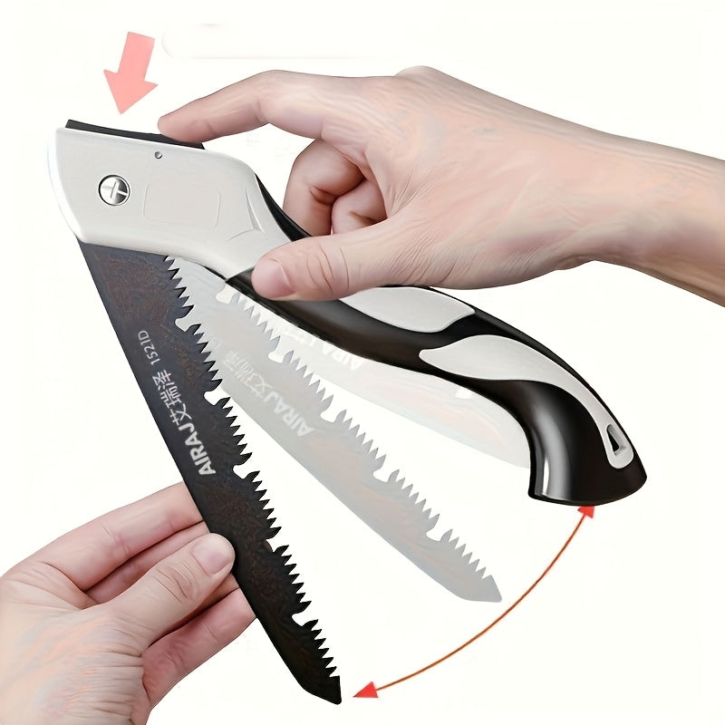 AIRAJ 1pc Folding Steel Saw with Anti-Slip Handle, Three Sizes for Outdoor Use