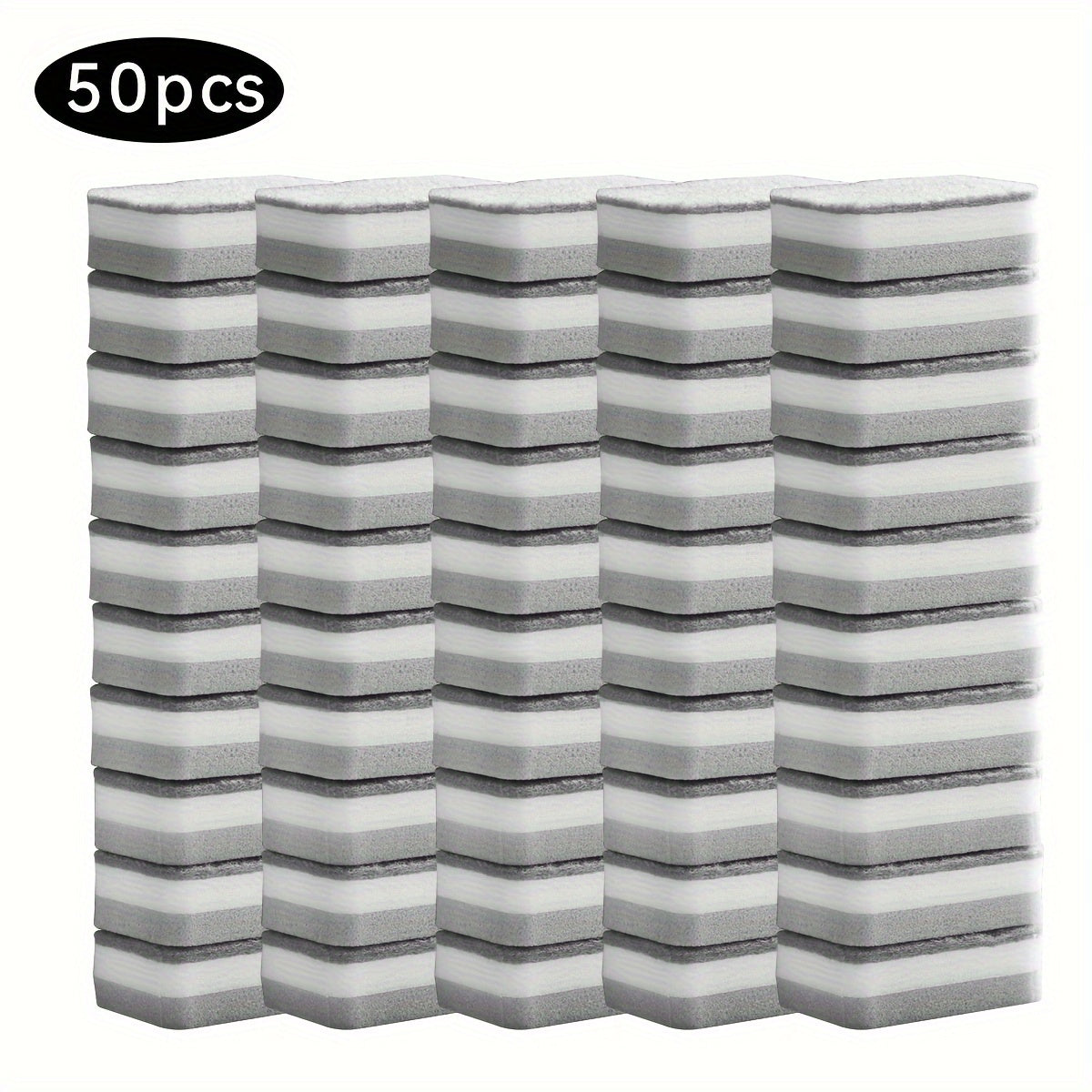 50 to 60 pieces of Multifunctional Cleaning Sponges with Double-Sided Scouring Pads for Household Cleaning and Dishwashing. Premium Kitchen Sponge that is Durable, Non-scratch, and Super Absorbent. Ideal Cleaning Supplies and Tools.