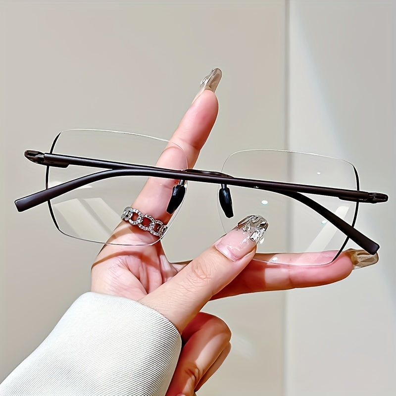 Elegant oversized square reading glasses for men and women made of high-quality PC material. Anti-fatigue and perfect for newspapers, books, computers, and daily work. Durable and