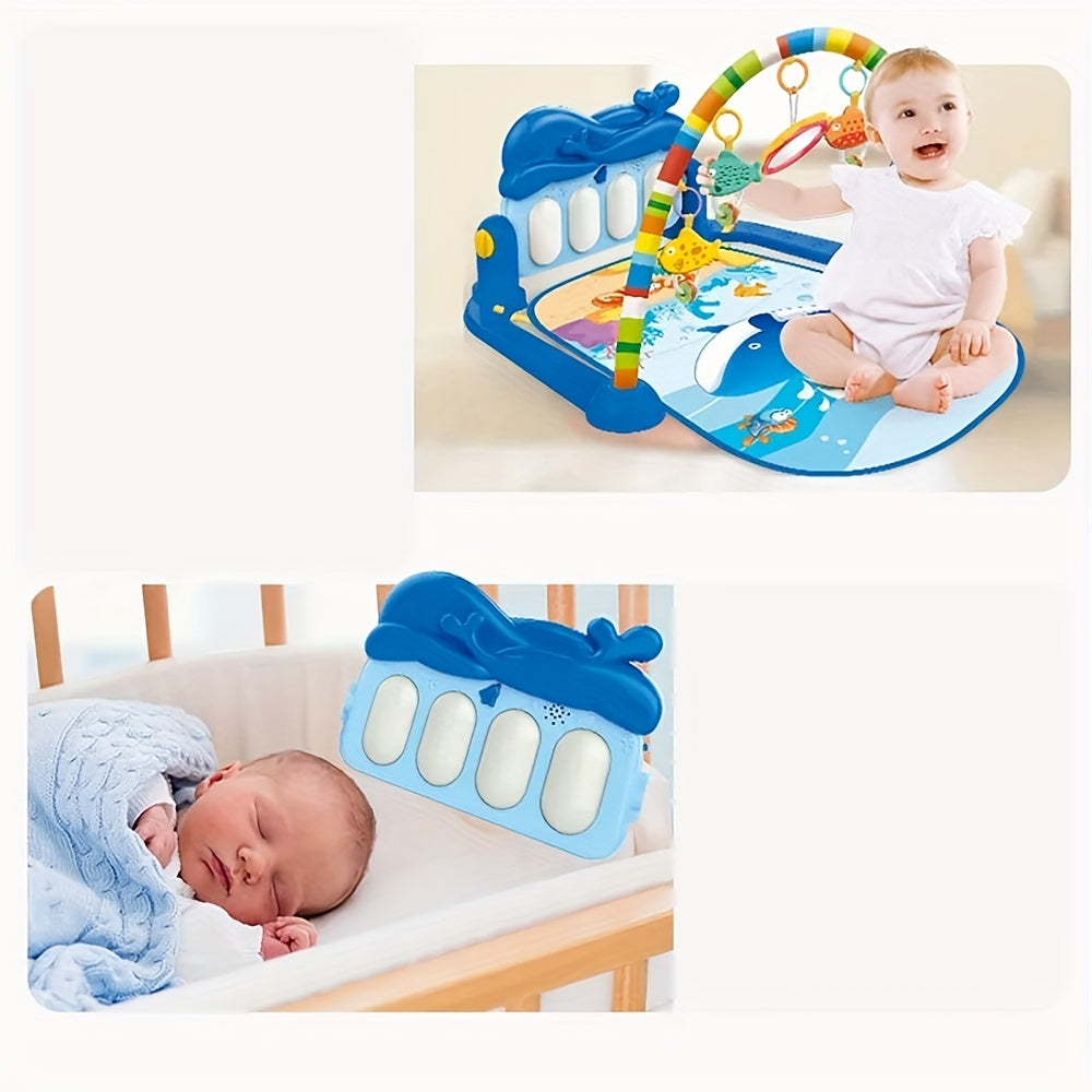 Multifunctional Whale Foot Piano for Babies - Educational Play Toy with Music and Fitness Rack for Babies aged 6 months to 3 years old