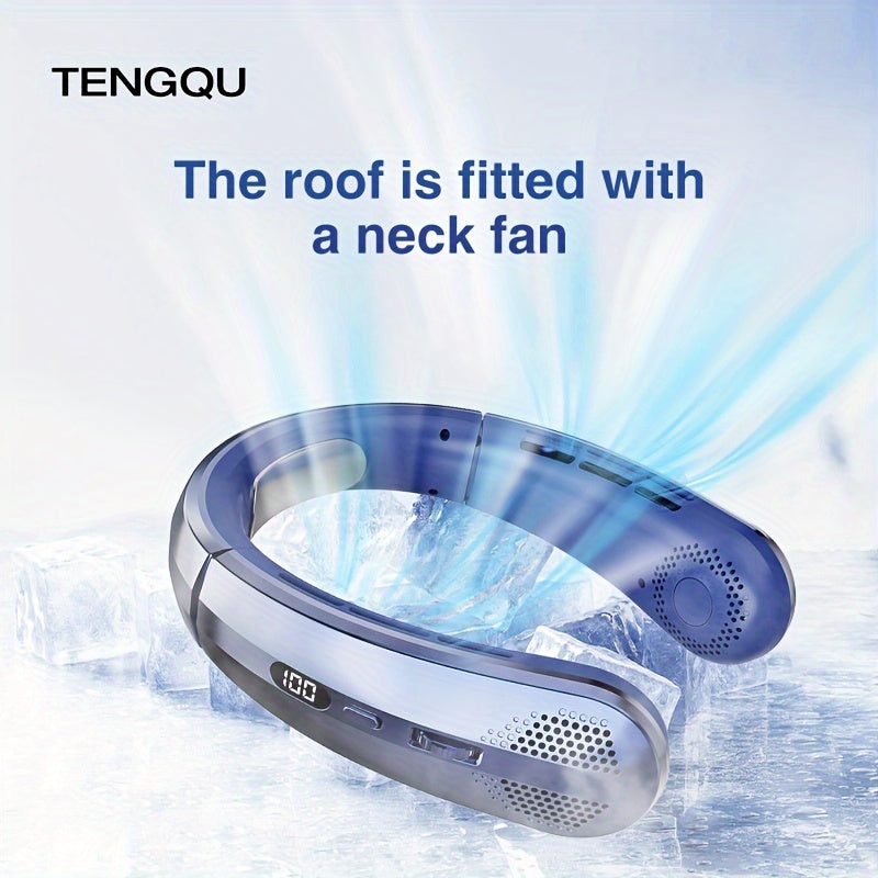 The TENGQU 1pc Portable Neck Fan is a convenient and versatile cooling device. It features adjustable wind speed, USB charging capability, low power consumption, and long battery life. The fan also comes with an LED display, making it easy to monitor