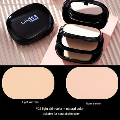 Ivory White Dual-use Concealer Pressed Powder with Dry and Wet Textures, Natural, Long-lasting Oil Control, Flawless Contouring Foundation