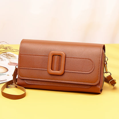 Stylish and practical solid color PU crossbody bag designed for women, ideal for work, evening events, parties, and Valentine's Day.