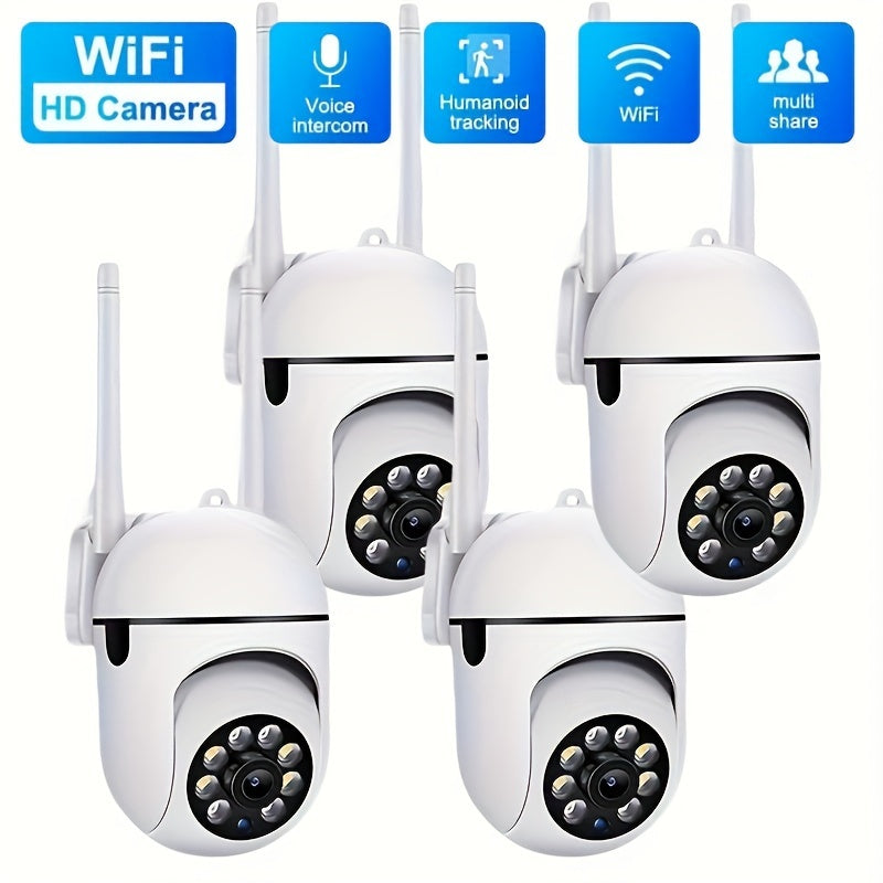 White high-definition WIFI monitoring camera with 355-degree intercom feature for high-definition home security. This remote camera has high-definition night vision capabilities and is suitable for both indoor and outdoor use (excluding rain and domestic