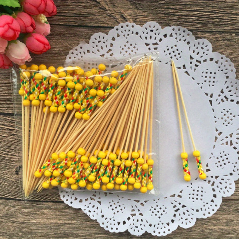 12cm Bamboo Fruit Fork for Wedding Party Decoration