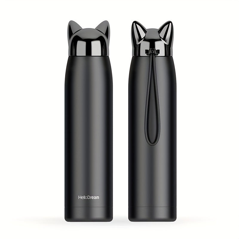 1pc Stainless Steel Insulated Vacuum Cup with Cat Ears, 320ml/10.8oz BPA Free, Cute Kawaii Design for Hot and Cold Drinks, Perfect for Travel, Birthday Gifts