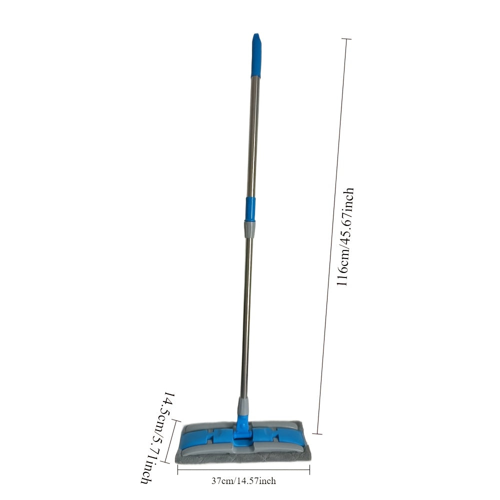 Hands-Free Flat Mop featuring Washable Microfiber Pads, Suitable for Wet and Dry Cleaning on Multiple Surfaces such as Hardwood, Tile, and Laminate Floors in the Living Room, Bedroom, Kitchen, and Bathroom